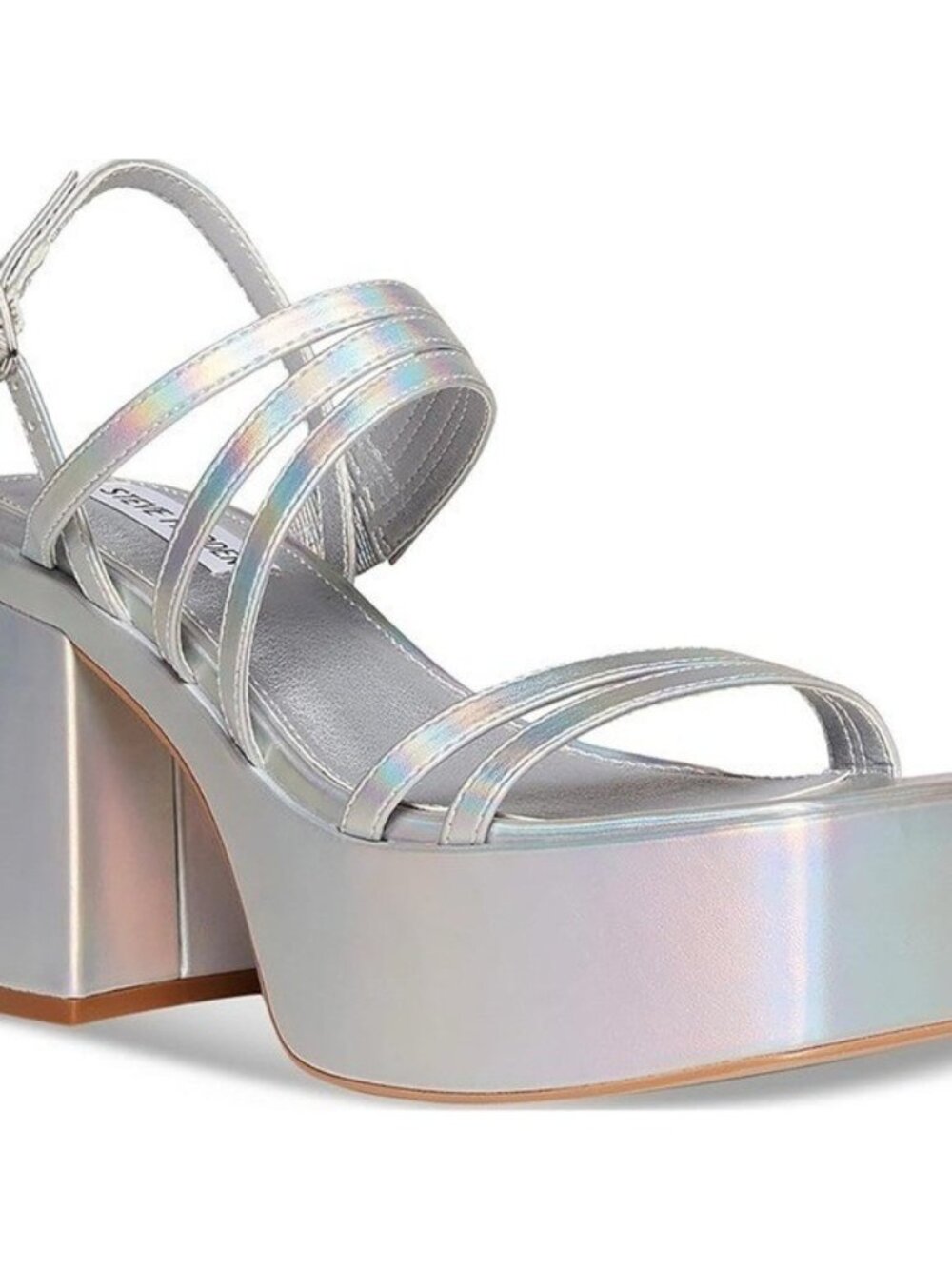 Steve Madden Bossy Platform Heels silver size 10 women